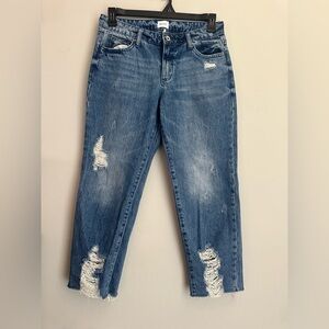 Special A Women Straight Relaxed Jeans Distressed Blue 100% Cotton Sz 5